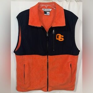 Columbia Orange and Black Zip-Up Vest